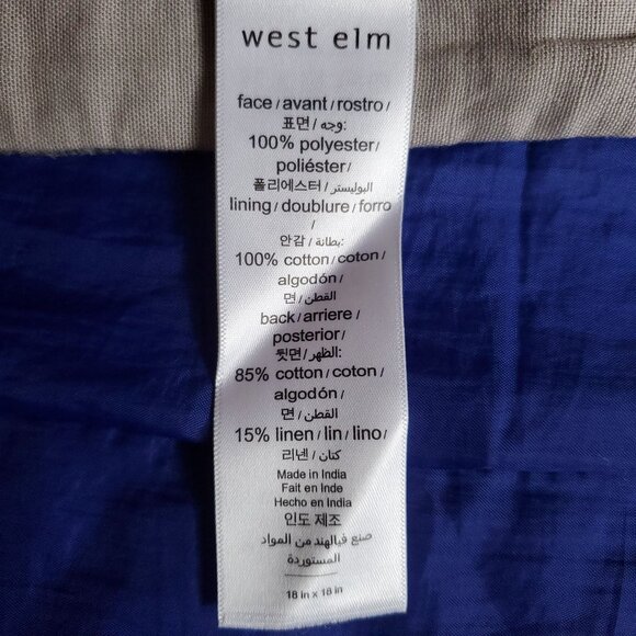 NWT West Elm Pillow Cover 18x18"Soft Gray Ribbed Texture Visual, Tactile Appeal - Picture 6 of 14